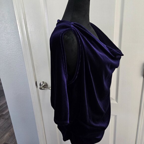 For Cynthia Velvet Drape Cowl Neck Top With Open Sleeves XL - Picture 3 of 10